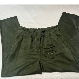 LOFT Olive Green Drawstring Waist Utility‎ Style Military Casual Pants Size S